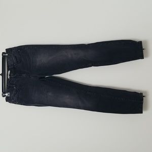Free People Washed Black Zip Ankle Skinny Ankle Jeans